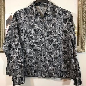 Chico’s Silk and Rayon Long Sleeve Character Shirt